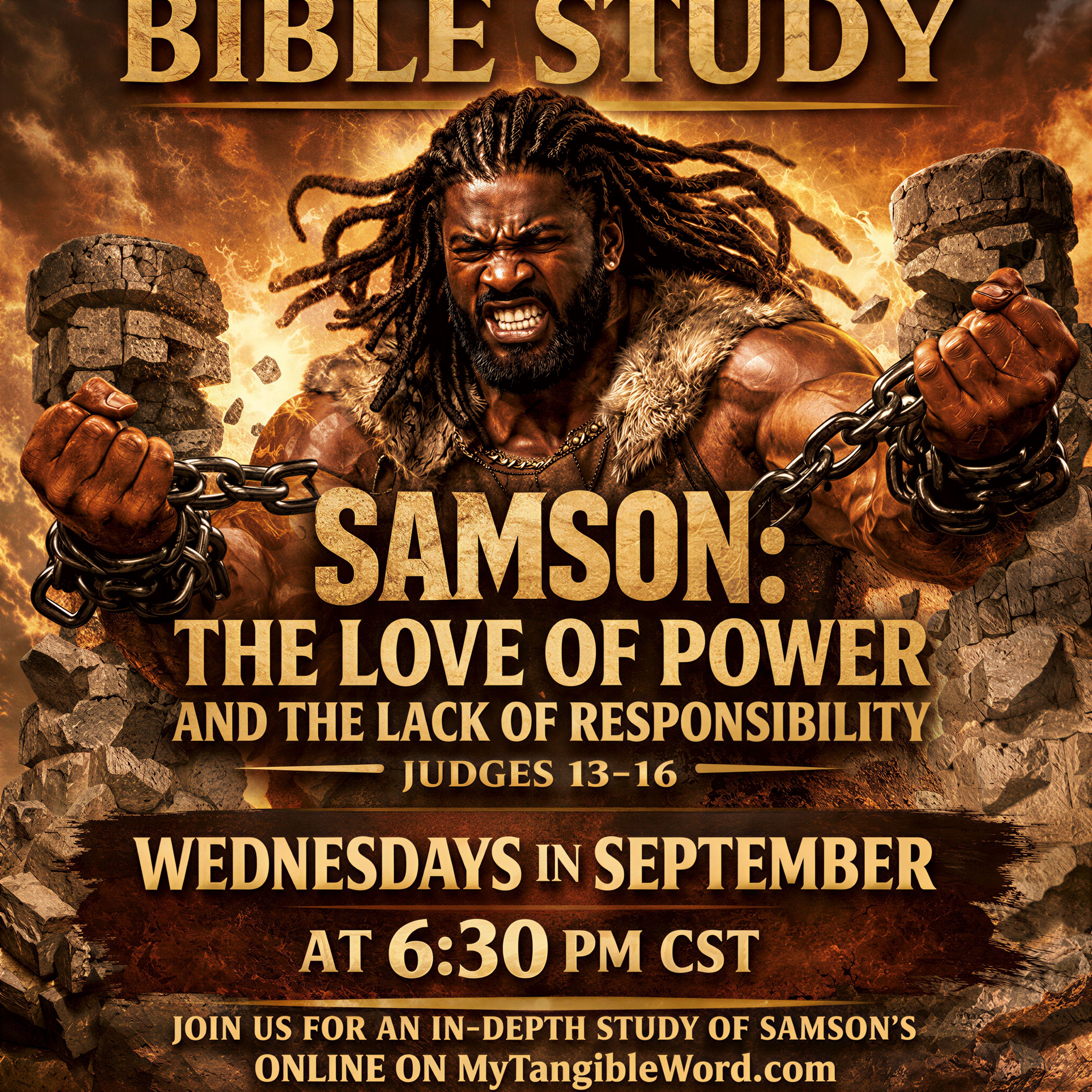 Samson Bible Study Series — Wednesdays in September at 6:30 PM CST