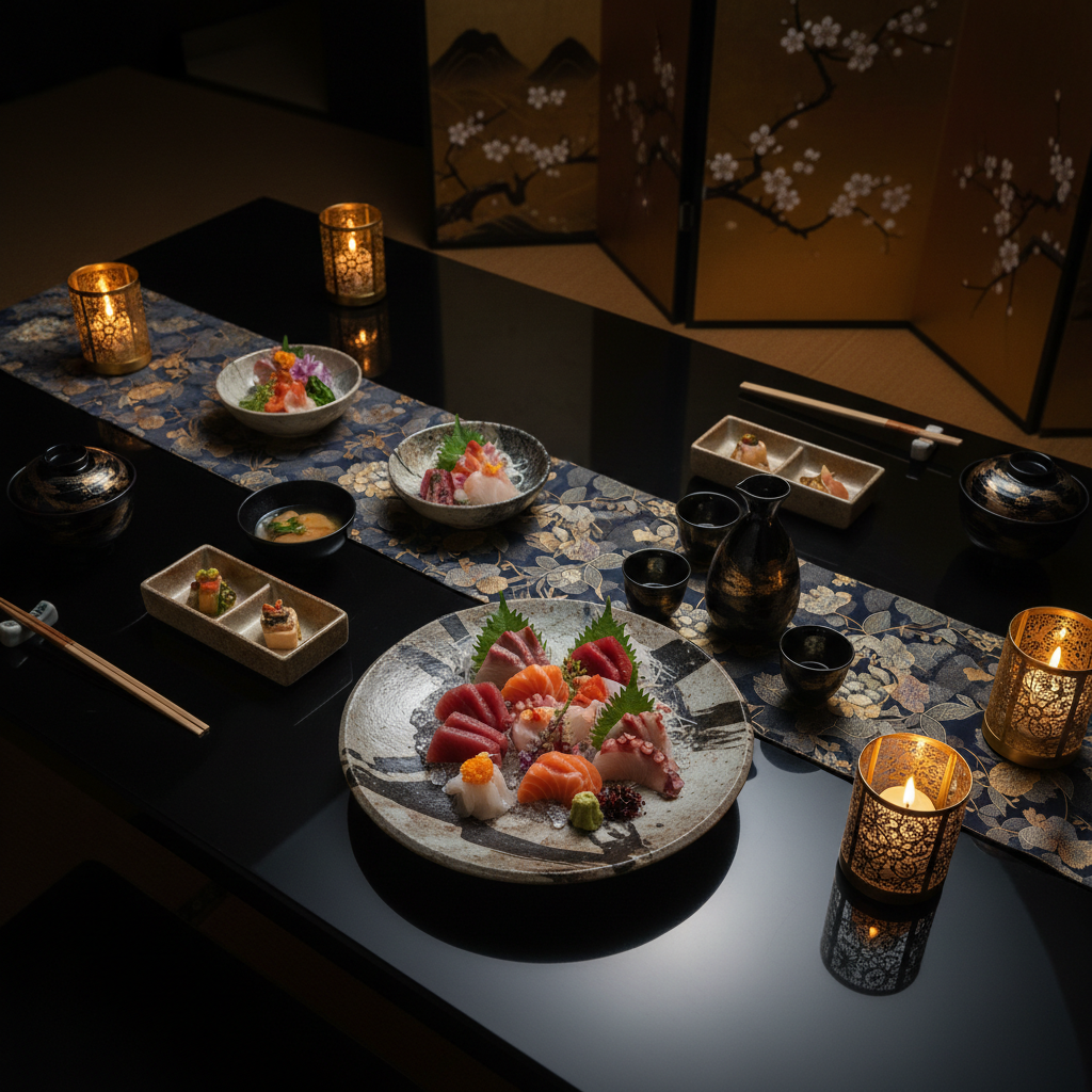Traditional Japanese kaiseki dining