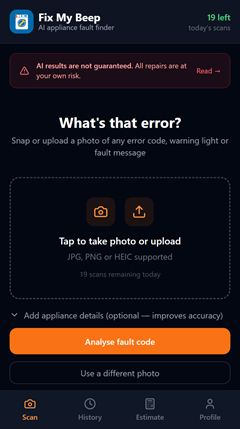 Fix My Beep app - repair estimate screen
