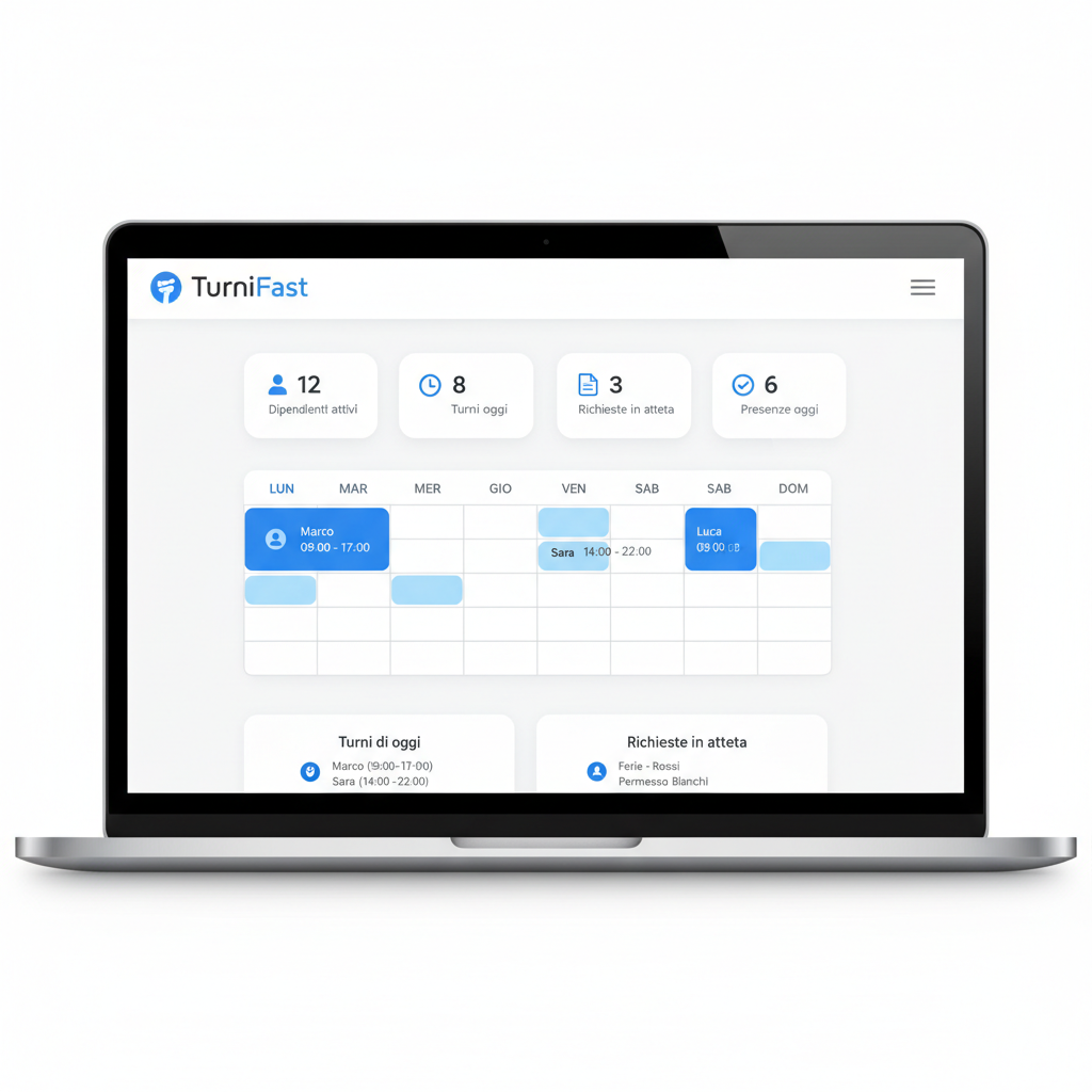 Dashboard TurniFast - gestione turni intelligente