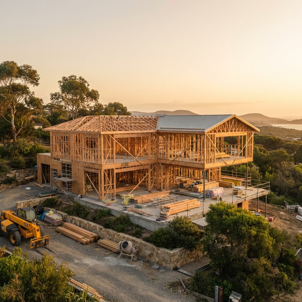 Modern Australian home under construction