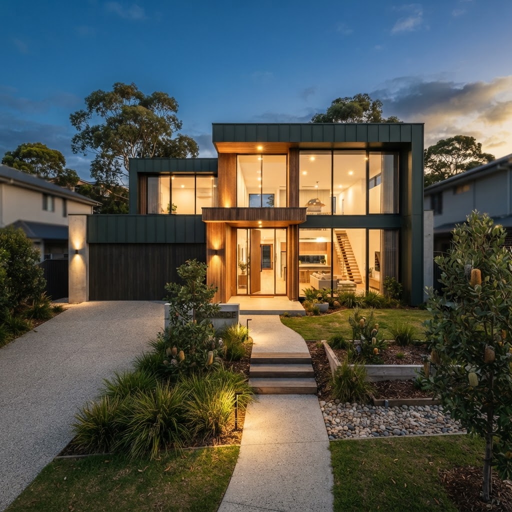 Completed modern Australian home