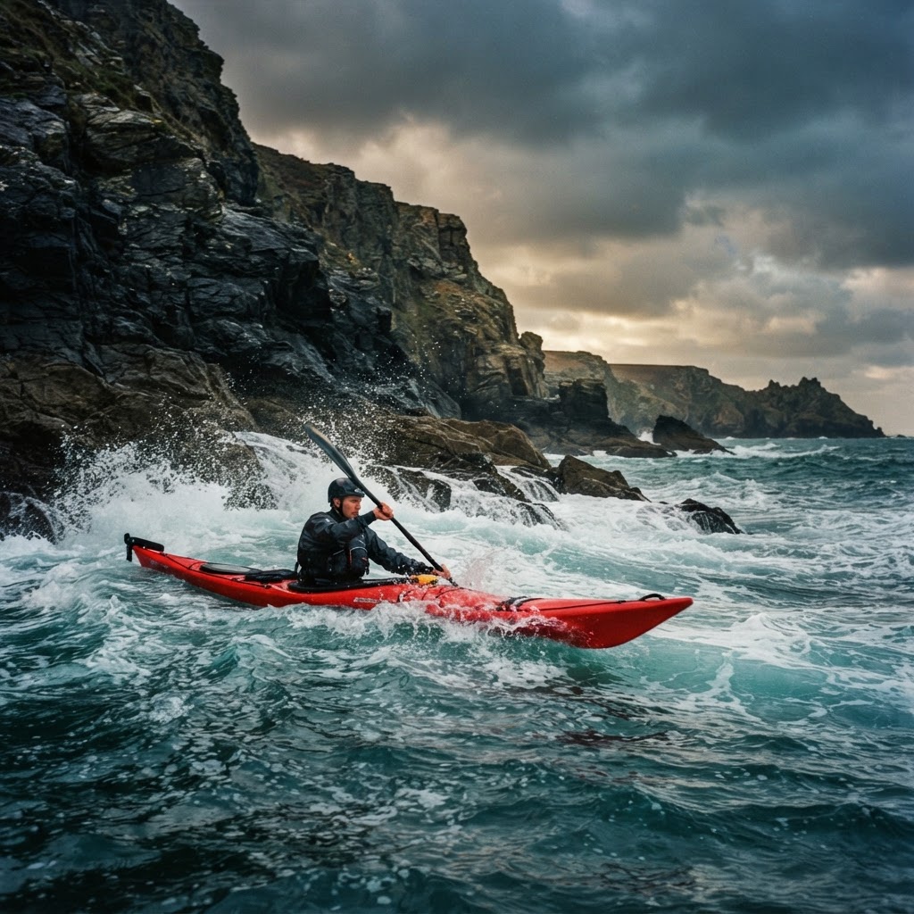 Coastline, swell and cliffs