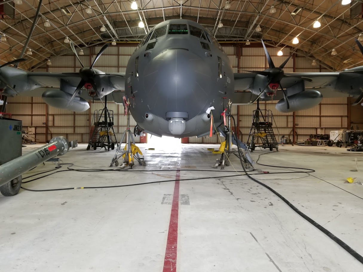 C-130 Hercules in hangar