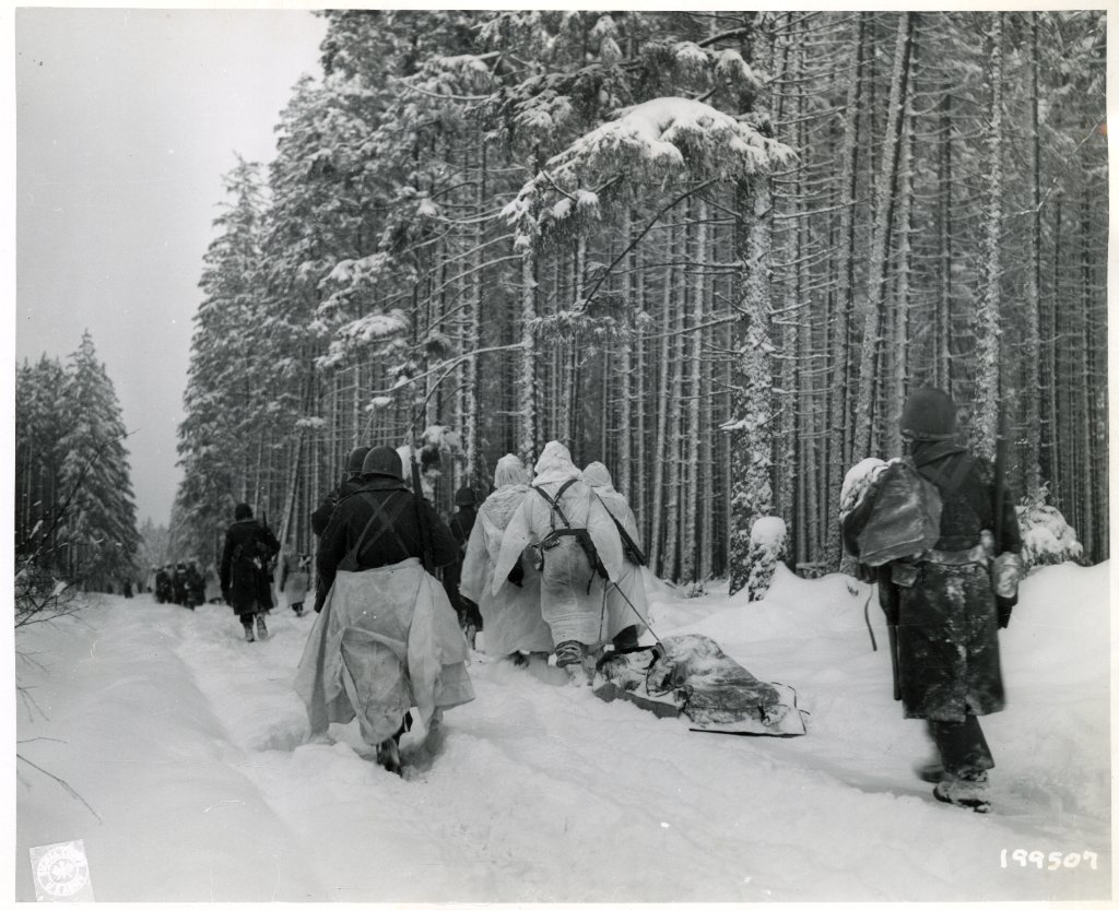 Ardennenwald — Winter 1945 und heute – 1945