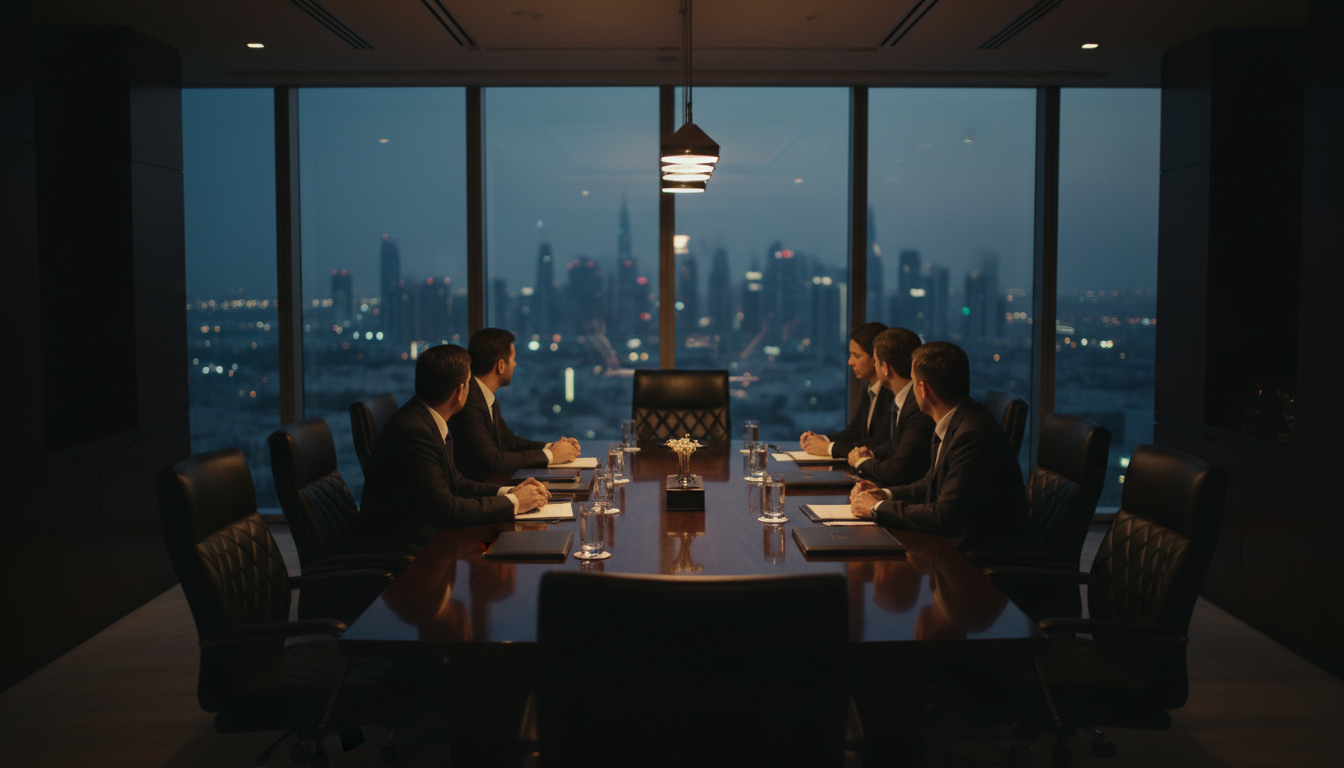 Luxury boardroom meeting