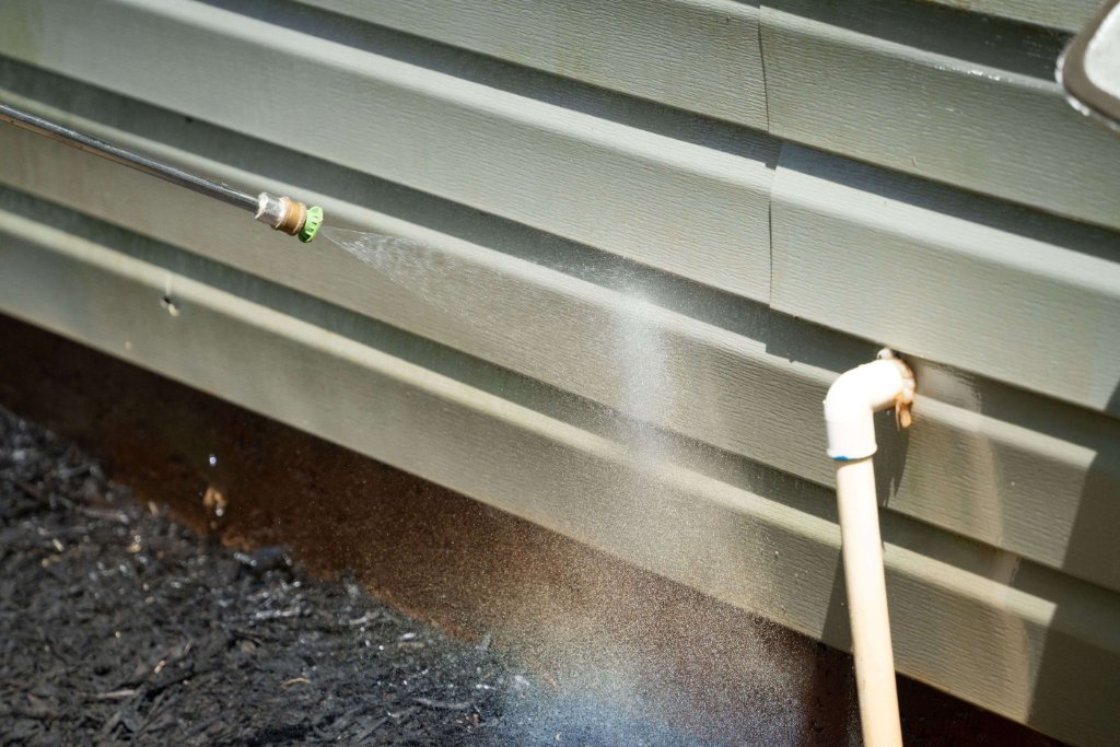 Exterior pressure washing example