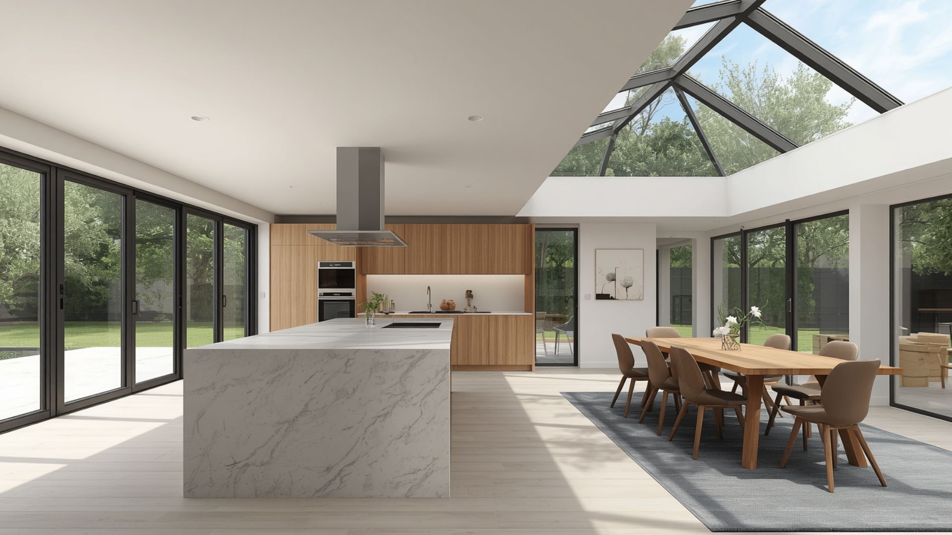 Open-plan kitchen extension in Chineham, Hampshire