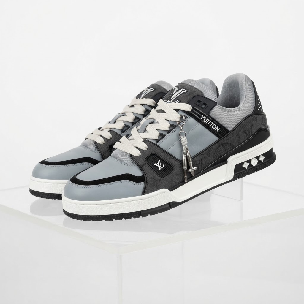 Louis Vuitton LV Trainer (Grey/Black Monogram)
