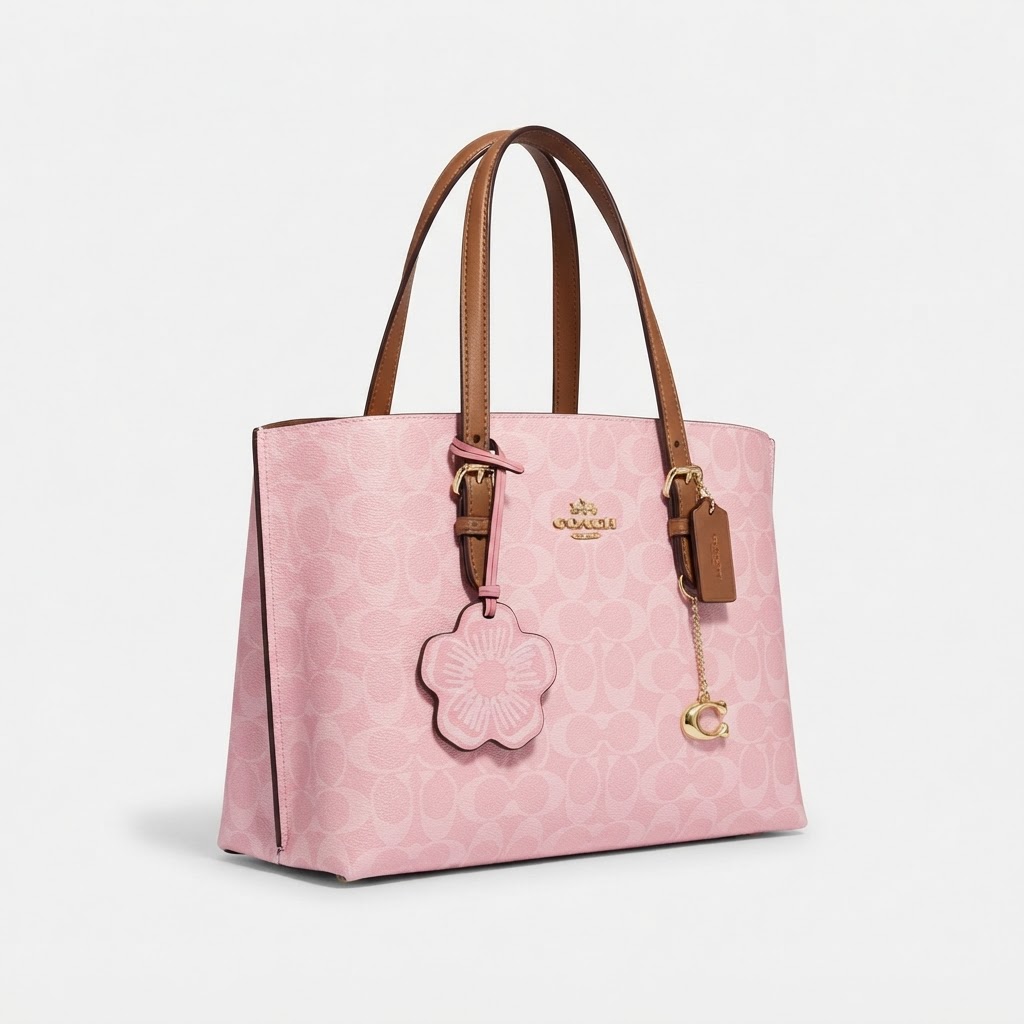 Coach Station Tote (Powder Pink Signature)