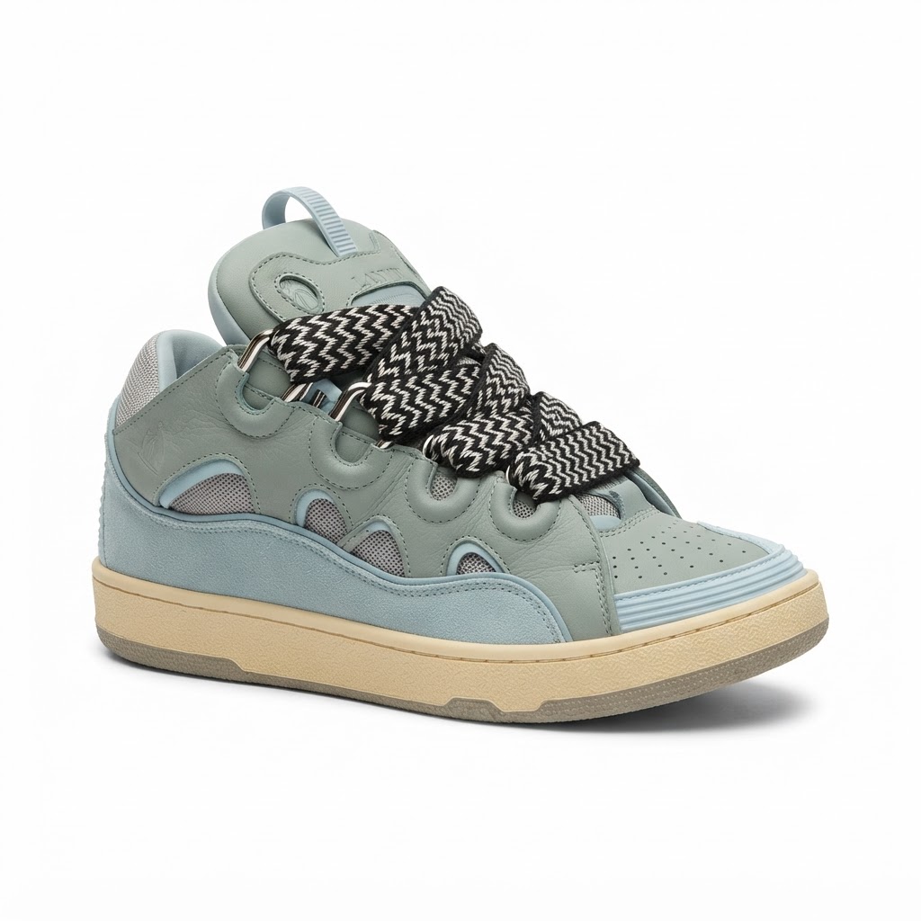 Lanvin Curb Sneaker (Sage/Light Blue)