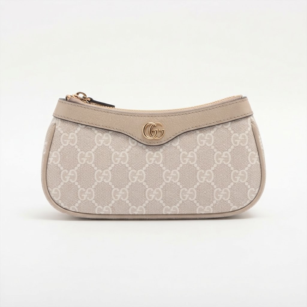 Gucci GG Mini Half-Moon Pouch (Beige)