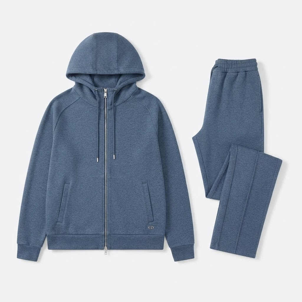 Dior Zip Hoodie & Sweatpants Set (Blue)