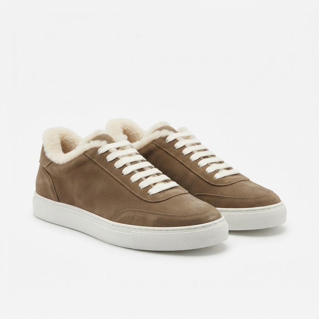 Brunello Cucinelli Shearling Sneaker (Khaki)