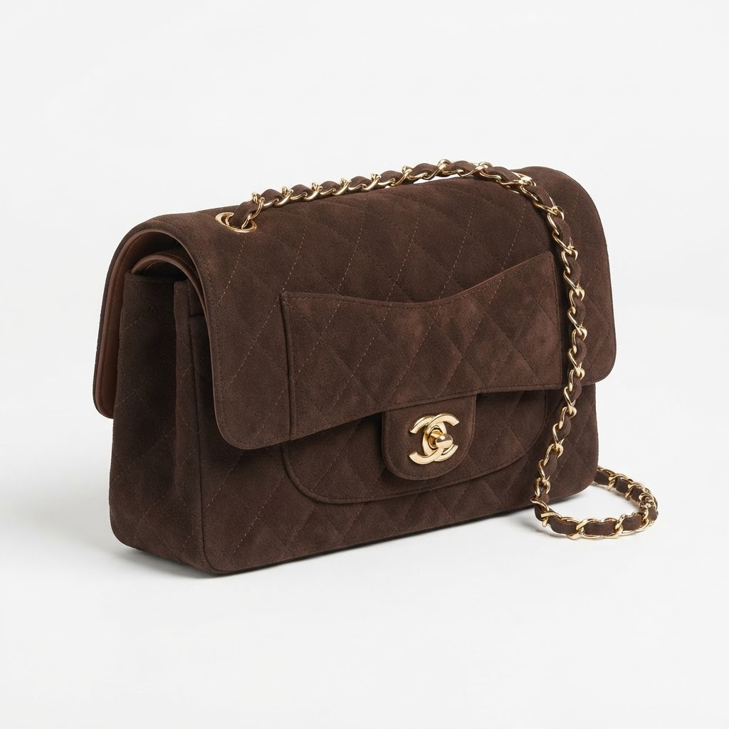 Chanel Classic Flap Bag (Brown Suede)