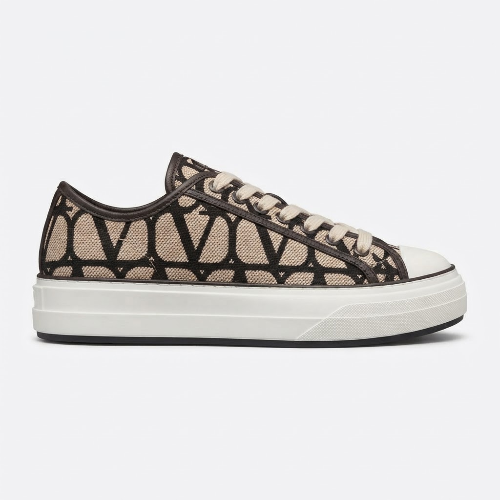 Valentino Garavani VLogo Sneaker (Beige/Black)