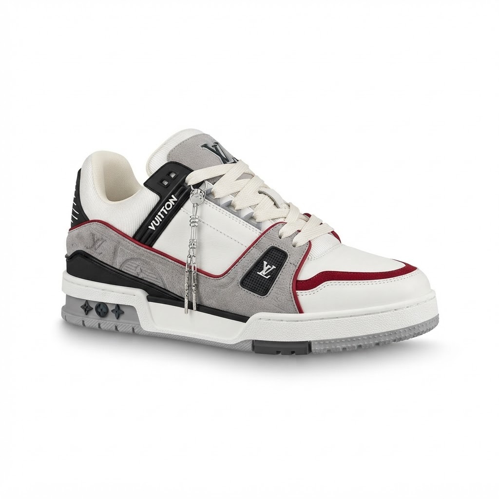 Louis Vuitton LV Trainer (White/Grey/Red)