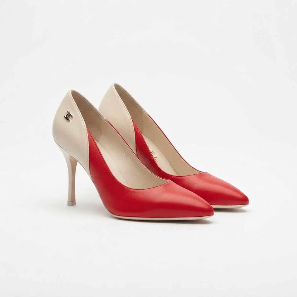Chanel Two-Tone Pump (Red/Beige)