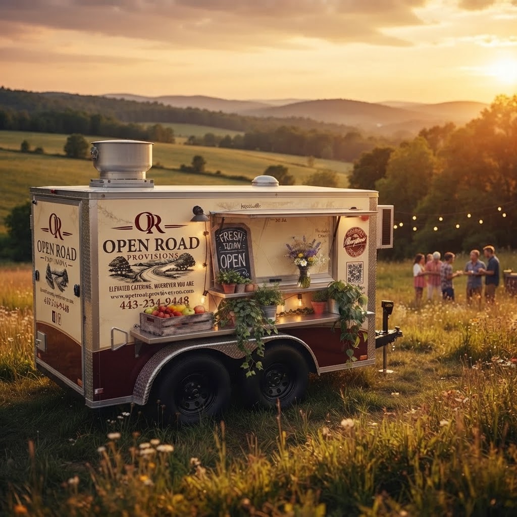 Open Road Provisions food truck at golden hour