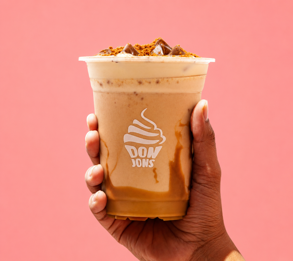 Blended milkshake with cookie crumble