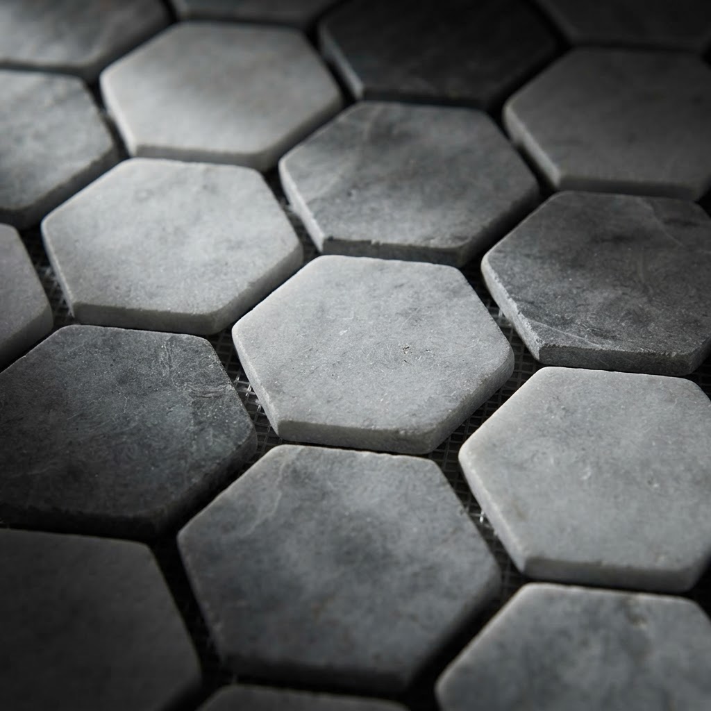 Geometric Hexagon Mosaic Floor Tiles
