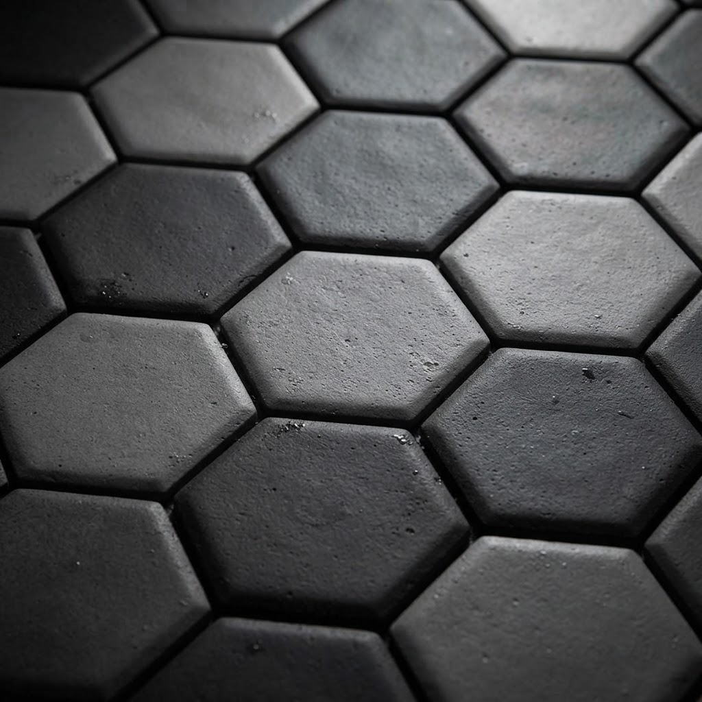 Geometric Hexagonal Ceramic Floor Mosaic