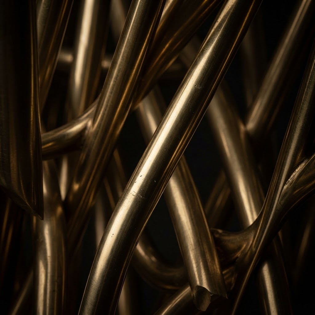Polished Brass Tubular Chandelier