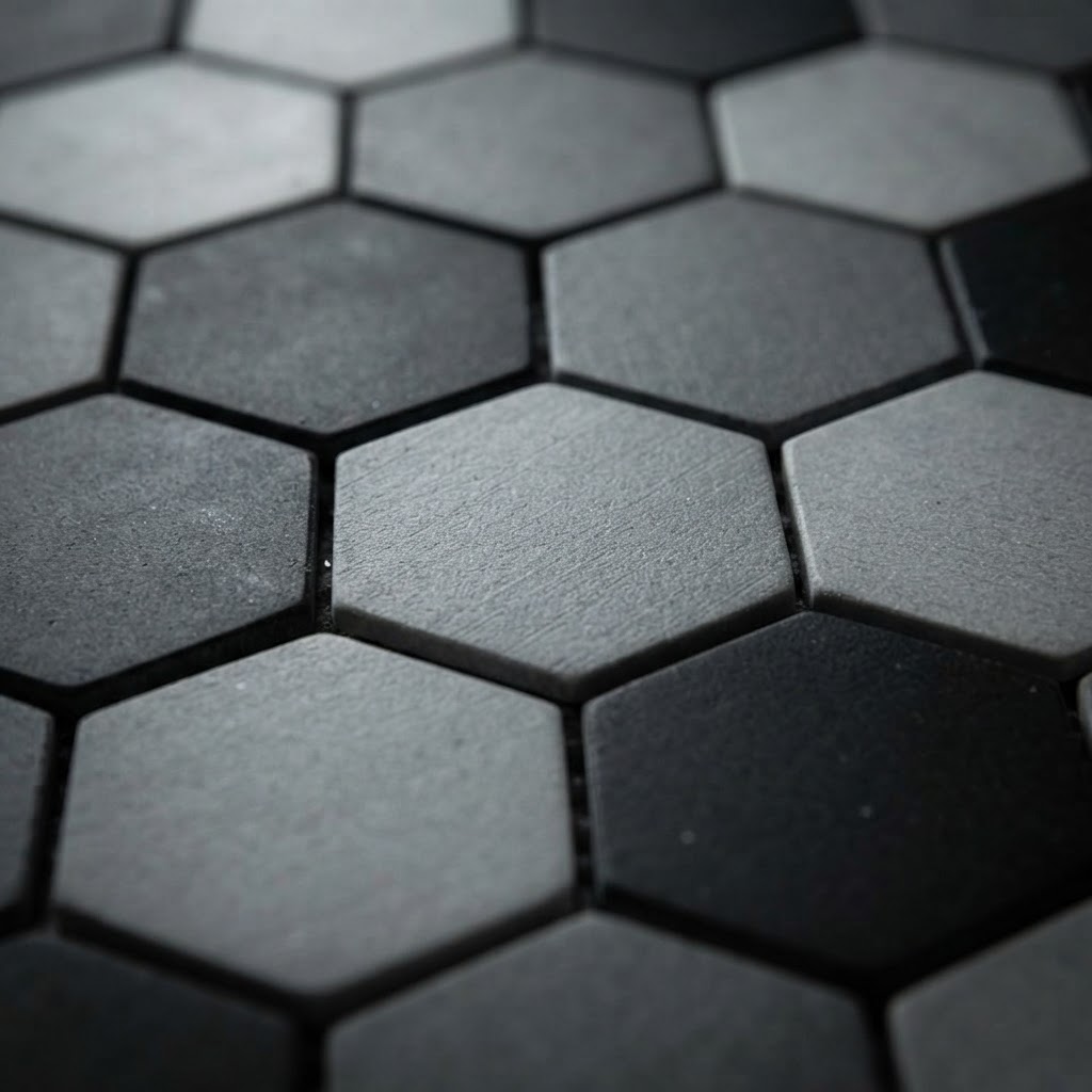 Hexagonal Monochrome Floor Mosaics