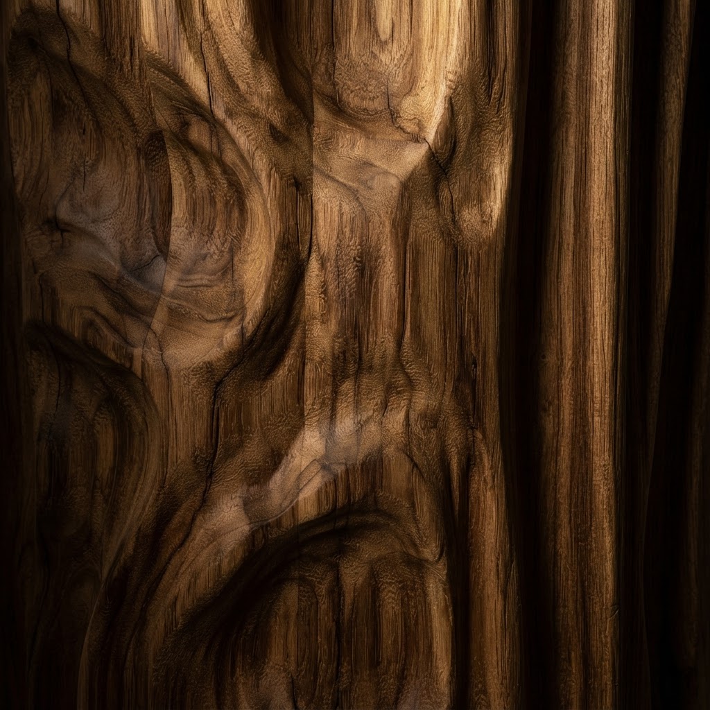 Sculptural Teak Support Columns