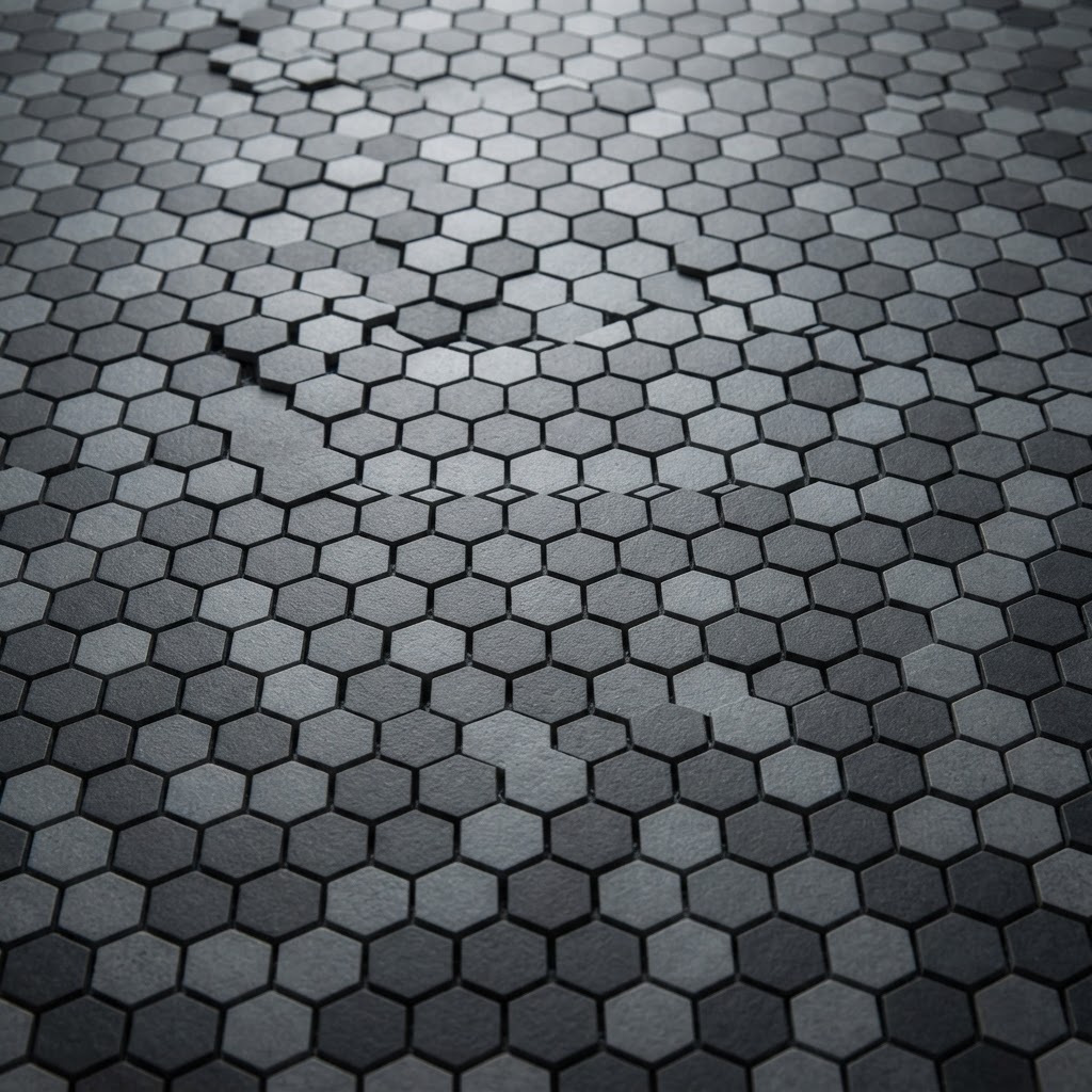 Geometric Matte Hexagon Floor Mosaic