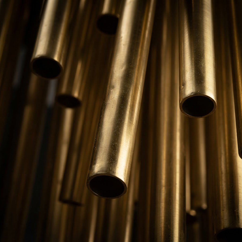 Gold Plated Tubular Pendant Chandelier