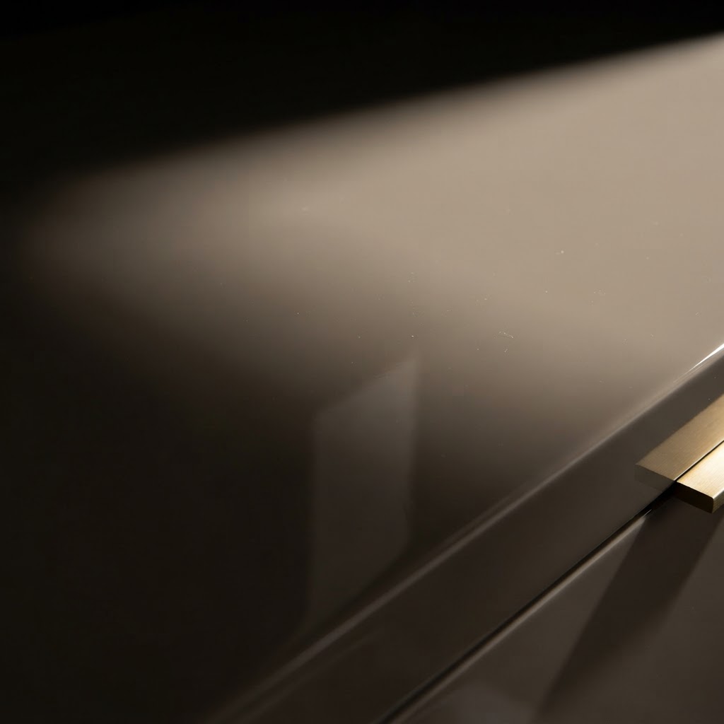 High-Gloss Lacquered Vanity Cabinetry
