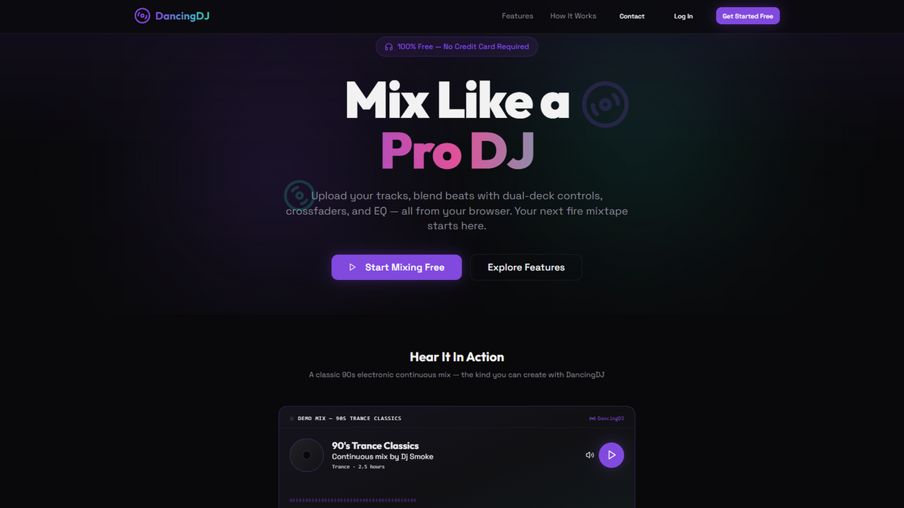 DJ Music Mixing Console template preview