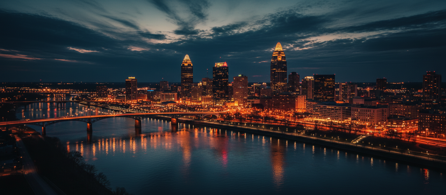 Cincinnati skyline at night