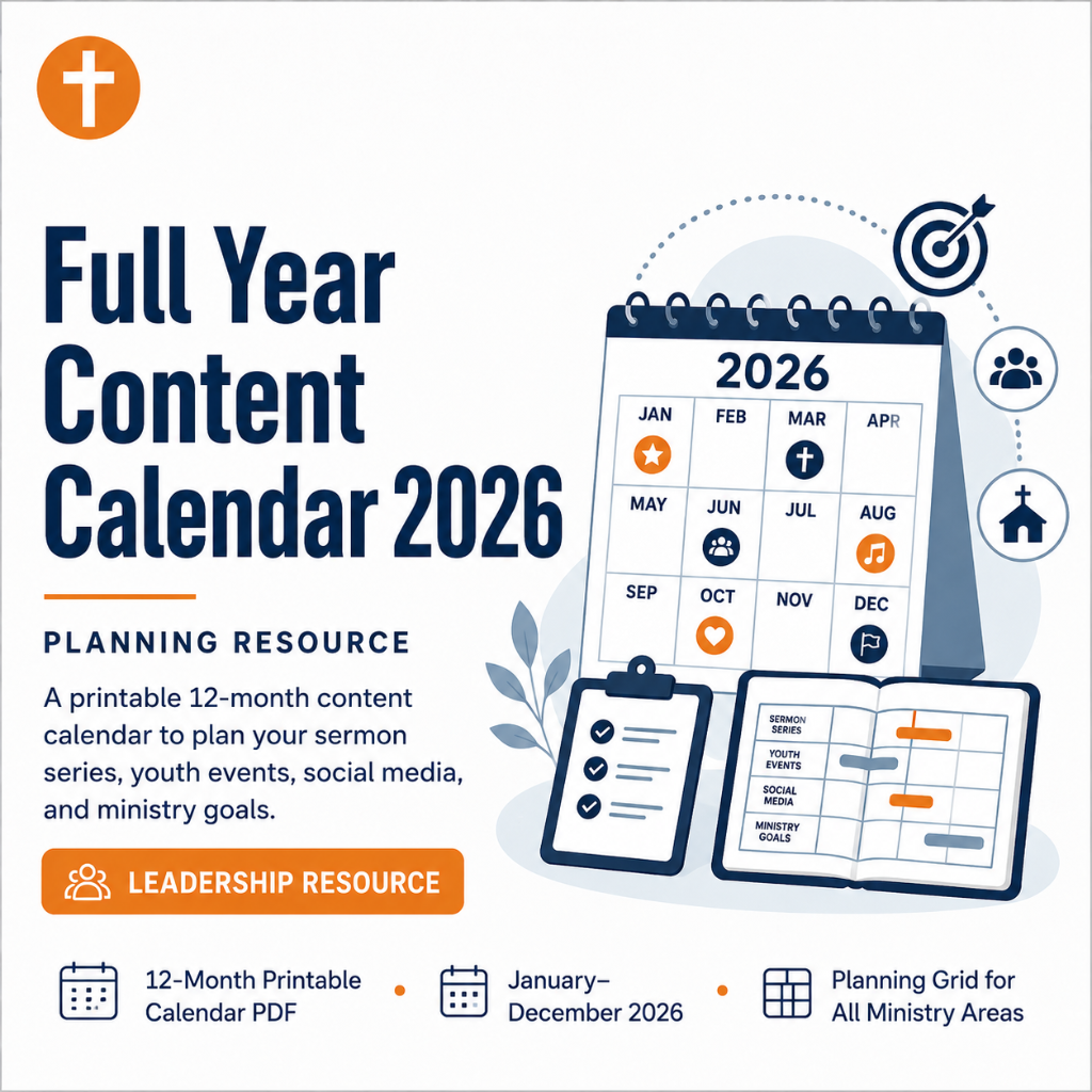 Full Year Content Calendar 2026 youth ministry resource