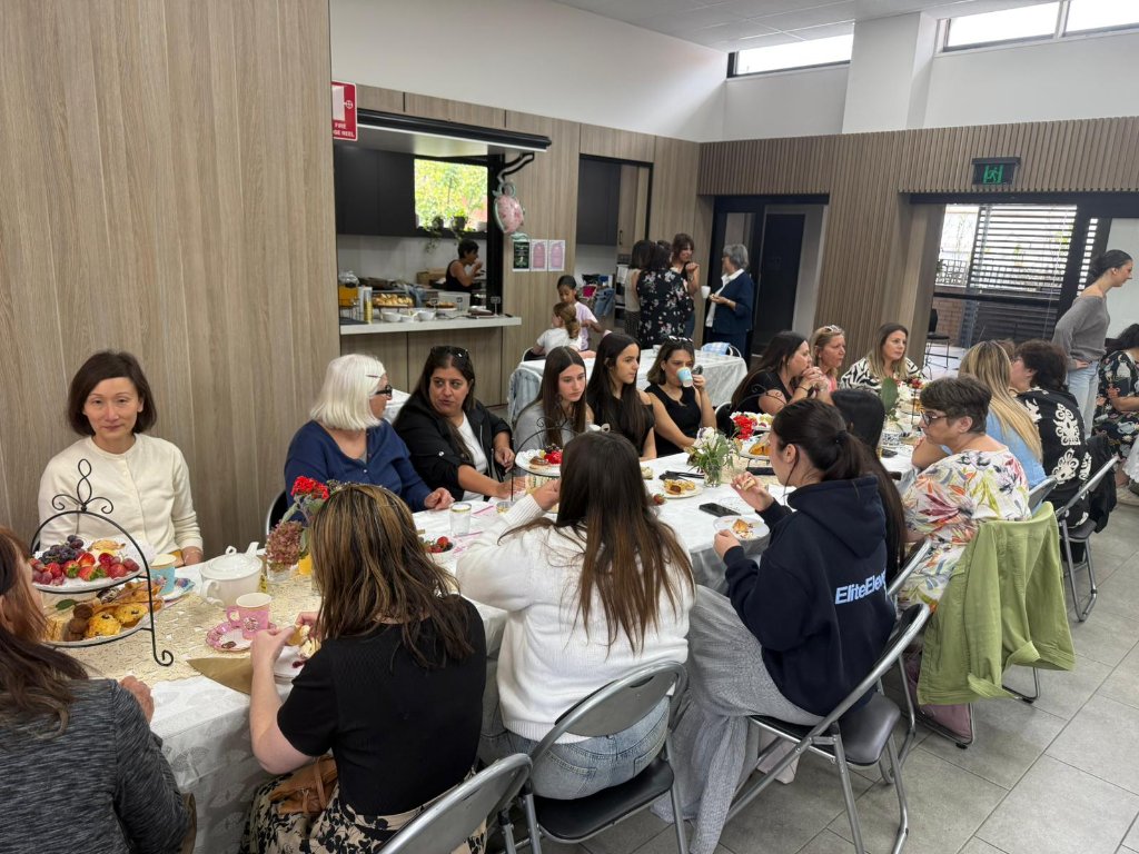 Women enjoying morning tea together