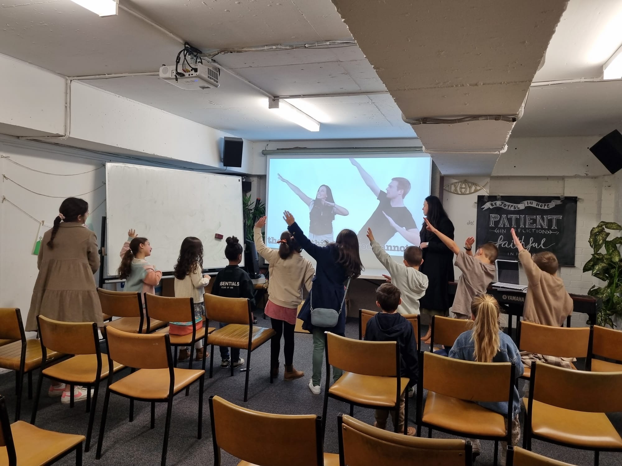 Children singing and worshipping