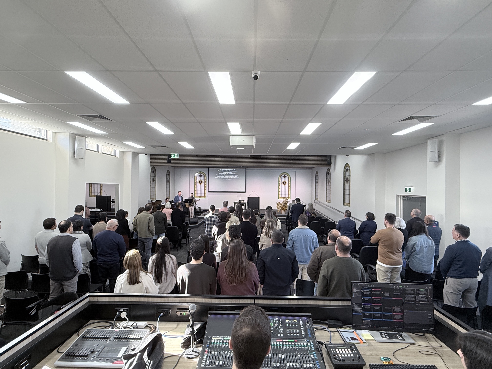 Sunday service congregation