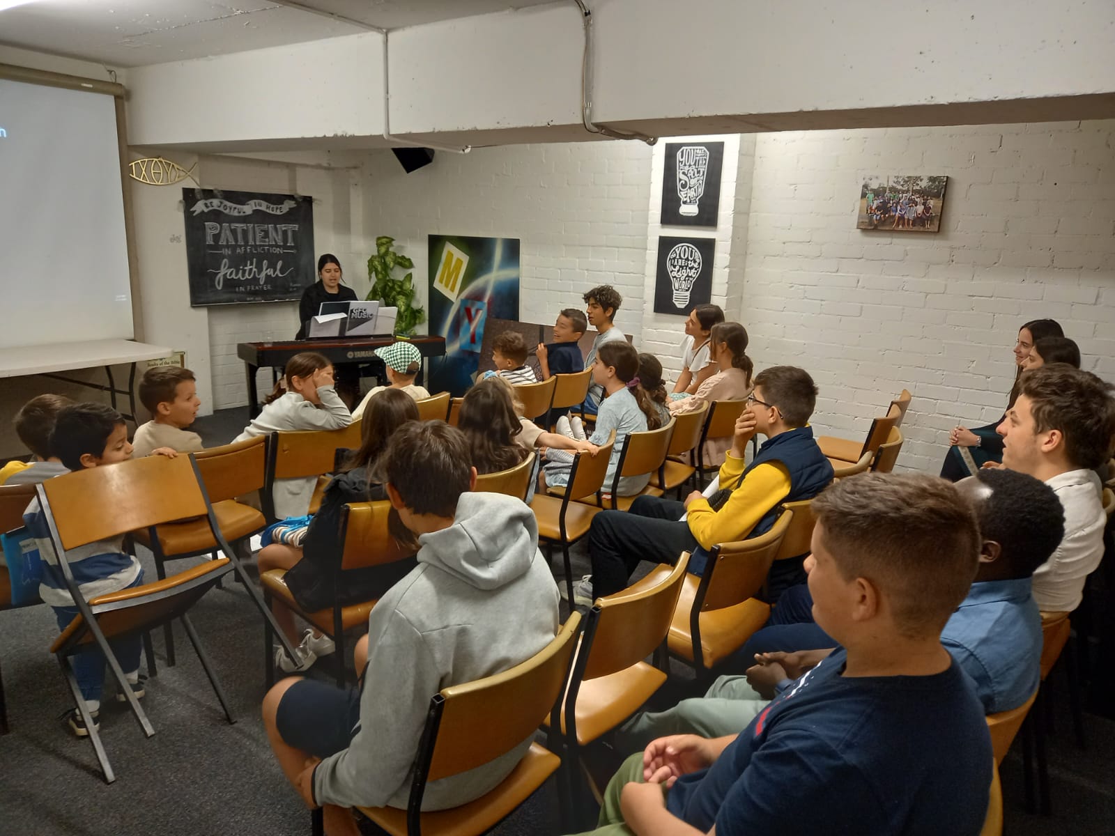 Children seated in Sunday School class