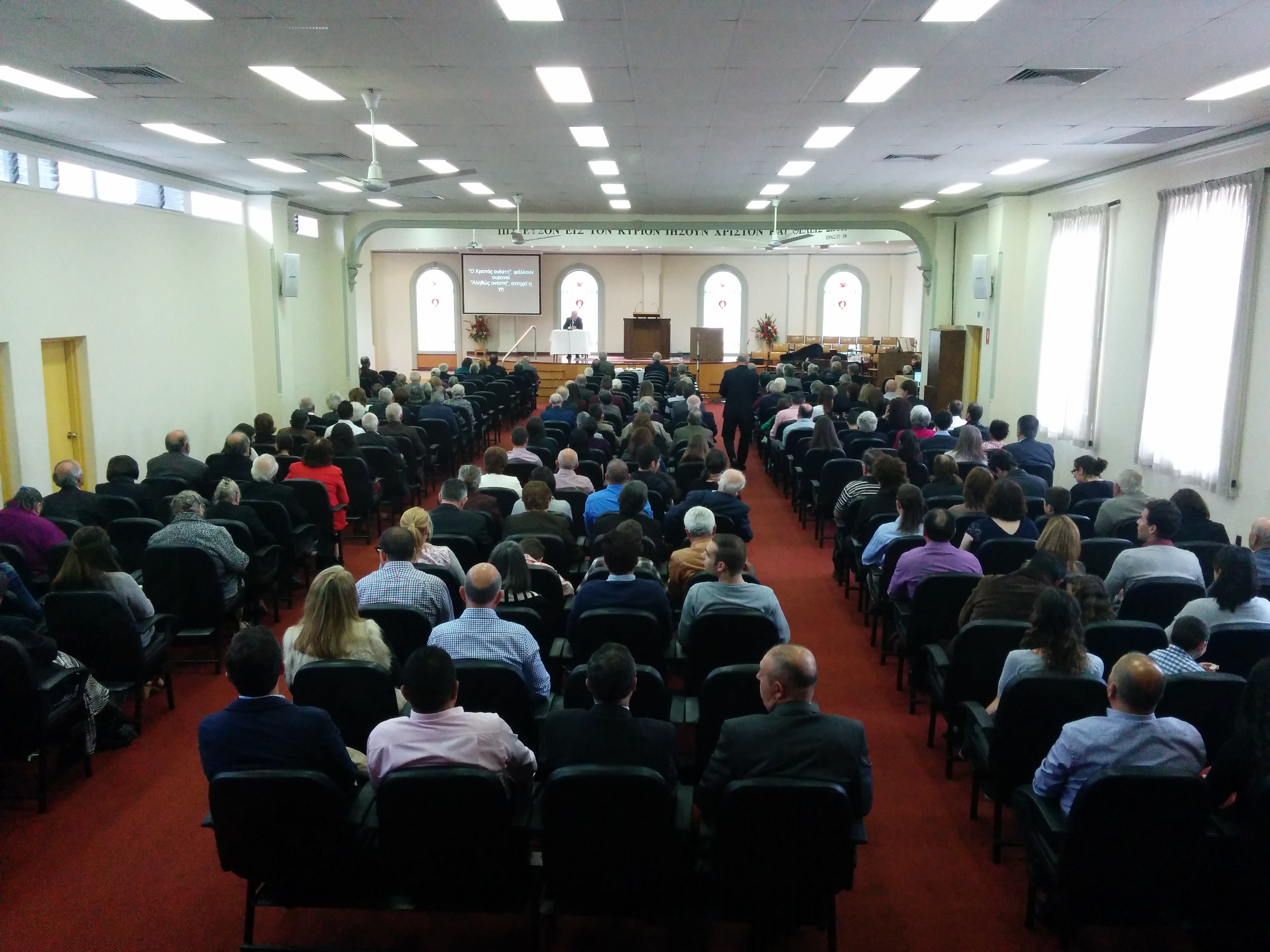 Full Sunday service congregation