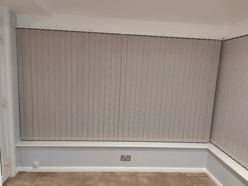 Conservatory vertical blinds fitted in a Yorkshire home