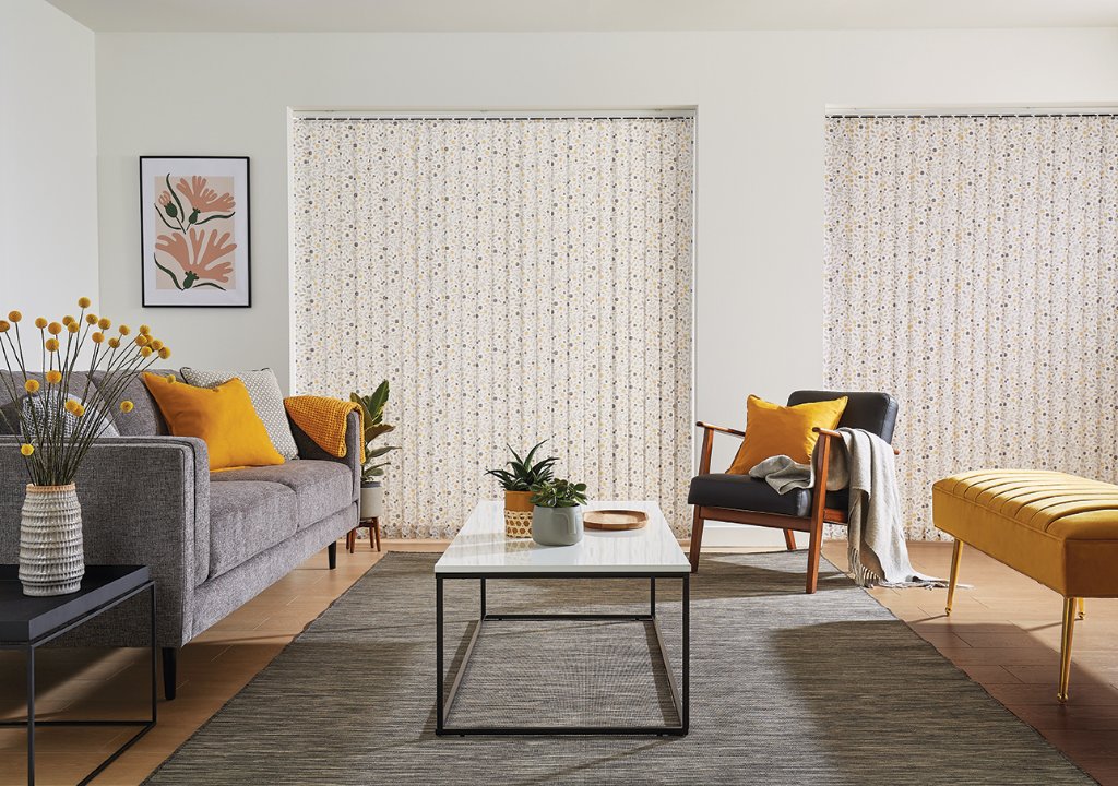 Vertical blinds in a modern Yorkshire home