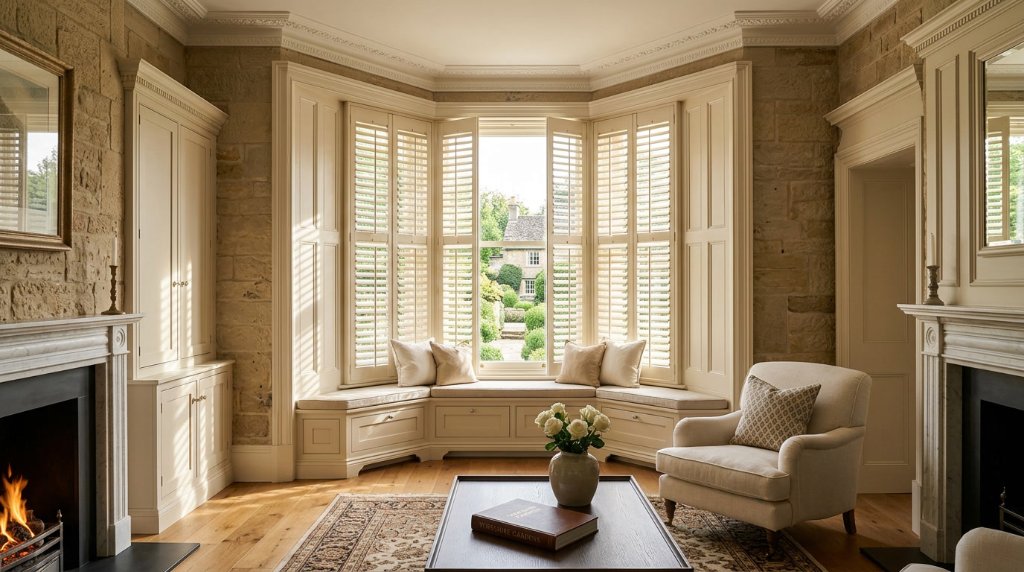 Plantation shutters in a luxury Yorkshire home