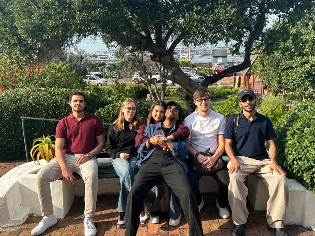 Group of guests on a bench