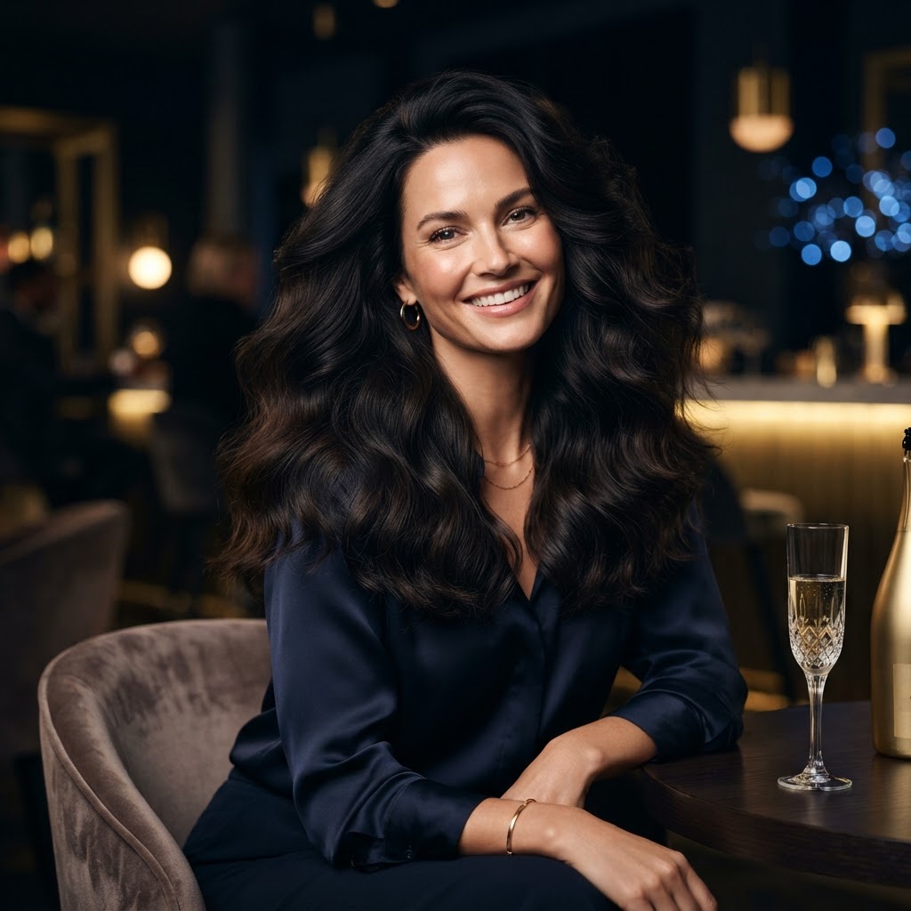 Confident woman with beautiful voluminous hair