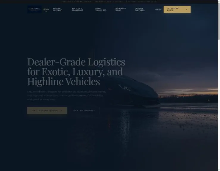 Vehicle logistics website built by Control Point AI Firm