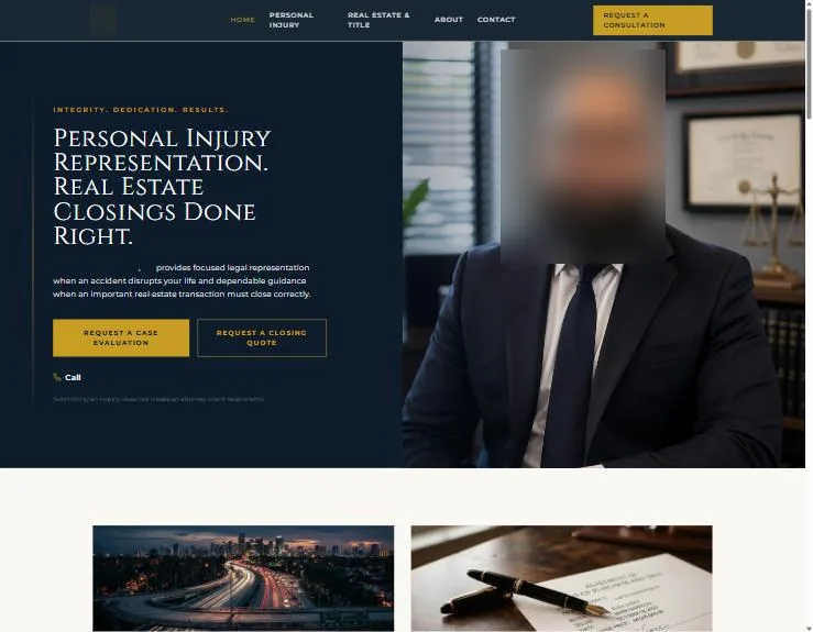 Law firm website built by Control Point AI Firm