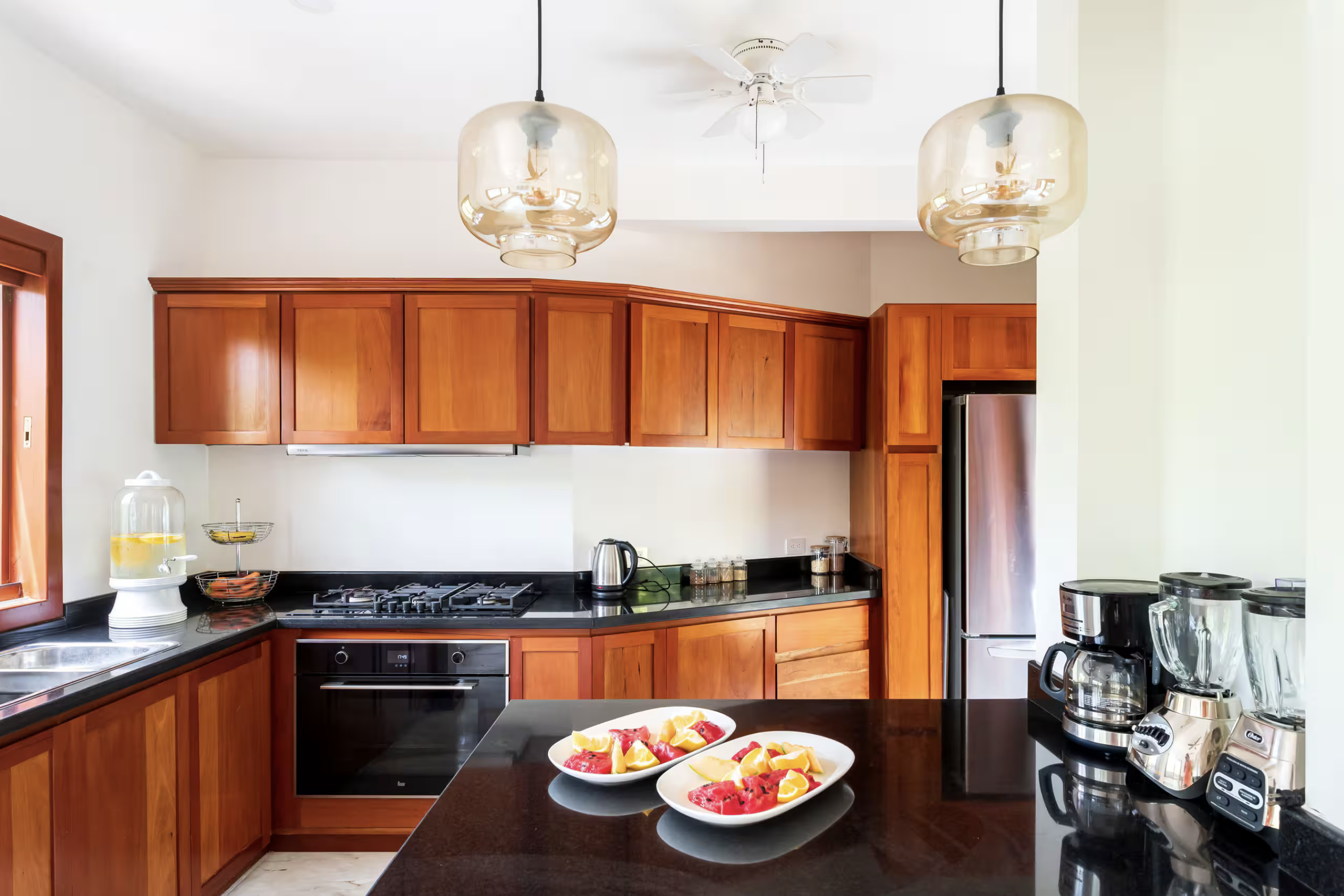Kitchen island with fresh fruit
