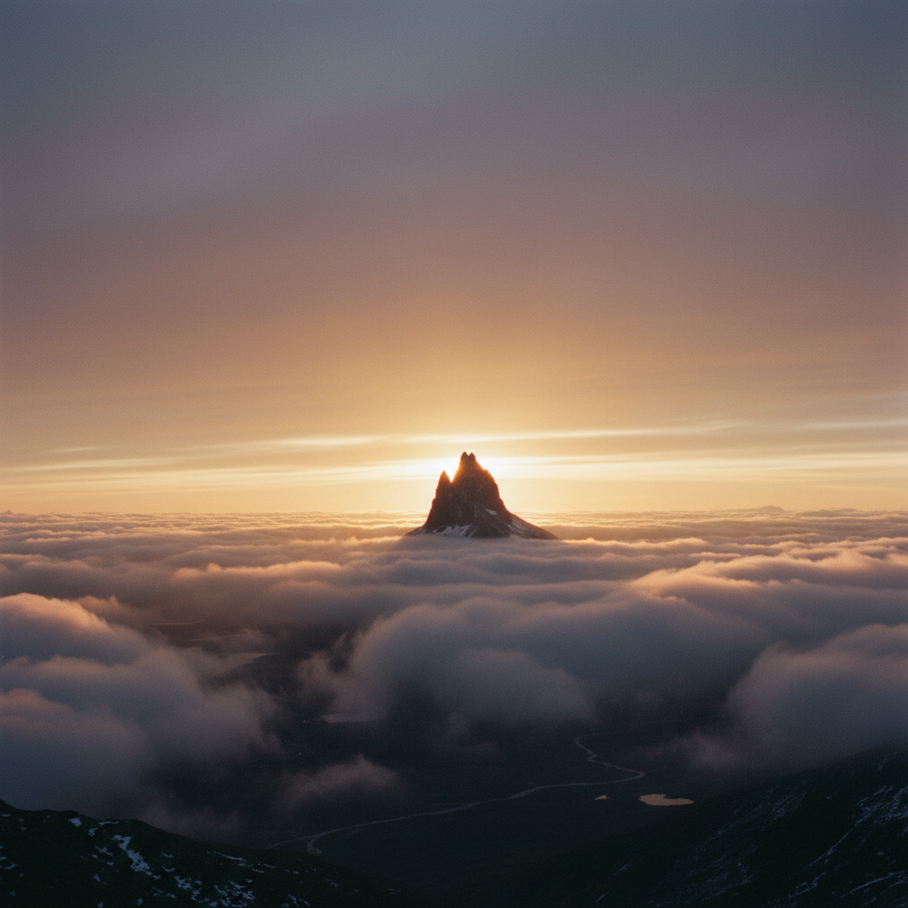 Mountain peak at golden hour