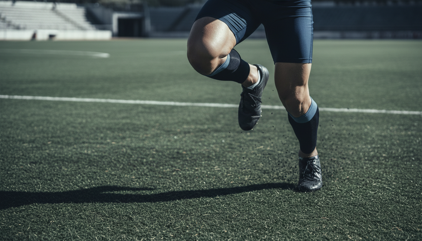 Athlete in motion on a sports field